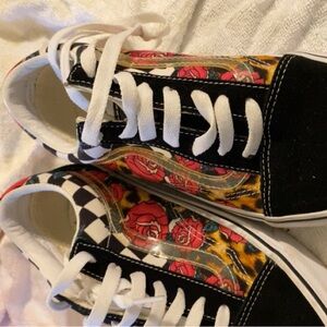 Rose Printed vans size 7